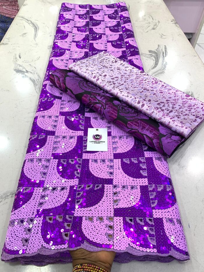 Sequined two tone handcut fabric - Image 3
